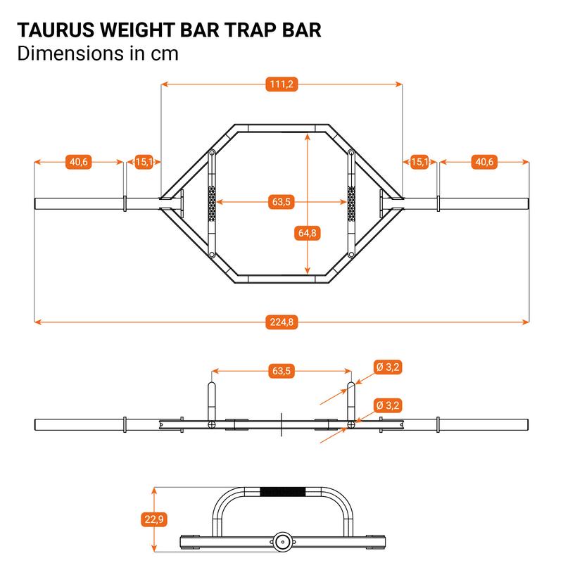 Waga sztangi trap bar